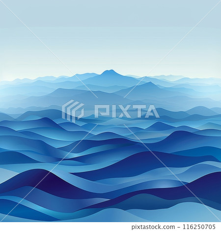 Mountain silhouette and blue wave background 116250705
