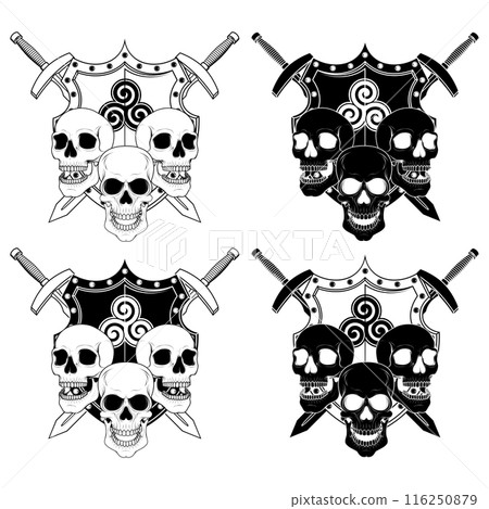 Shield of skulls and swords Shield of skulls and swords 116250879