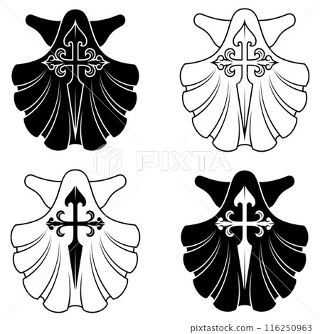 Cross of the Apostle Santiago with venera 116250963