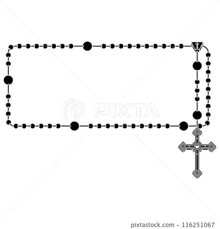 Photo frame with Catholic rosary 116251067