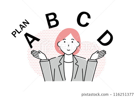 一位女商人介紹各種計劃的插圖 116251377