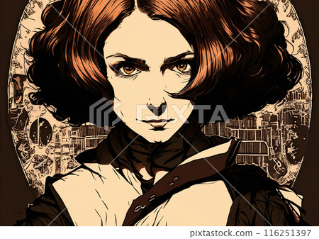 Female face illustration Female face illustration 116251397