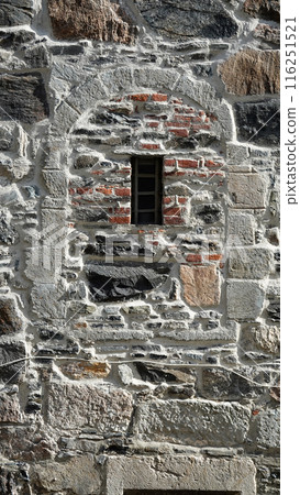 stone wall with arch middle age stone wall with arch middle age 116251521