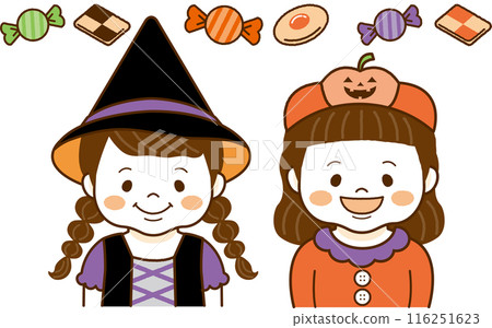 Children making a costume of Halloween 116251623