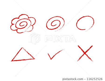 手繪得分標記插畫素材 116252526
