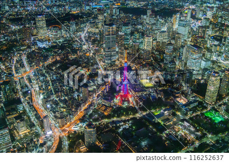 [空拍]從直升機上看到的東京黃昏時刻 116252637