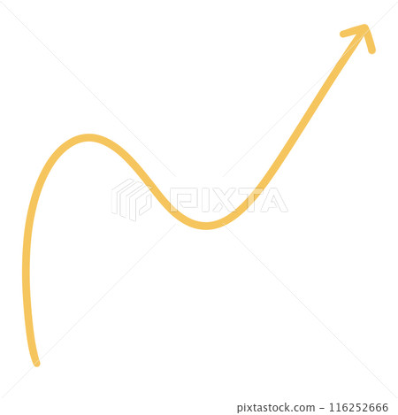 Yellow Curved Arrow illustration Curve Arrow Wave Arrow Wavy Arrow Design 116252666