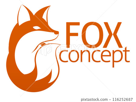 Fox Animal Design Icon Mascot Illustration Concept 116252687