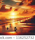 明亮的日落海灘 116252732