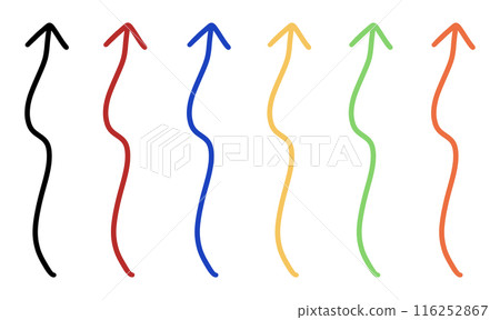Colorful Curved Arrow illustration Curve Arrow Wave Arrow Wavy Arrow Design Set Collection 116252867