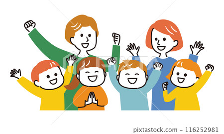 Excited teachers and students Excited teachers and students 116252981