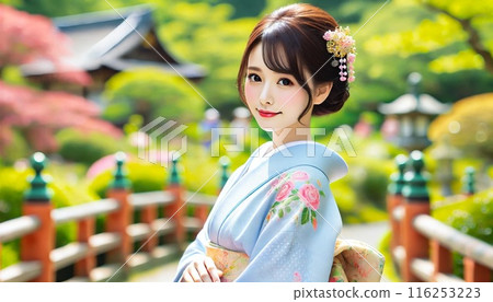 A woman in a kimono A woman in a kimono 116253223