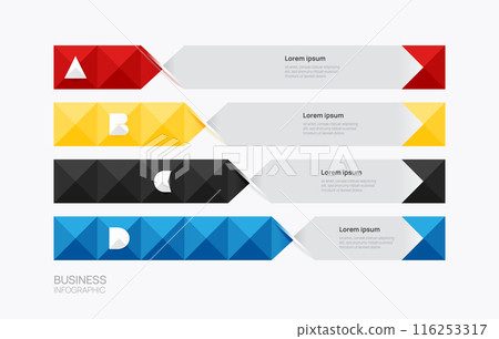 Geometric Infographics Design template 4 step to successful,vector illustration 116253317