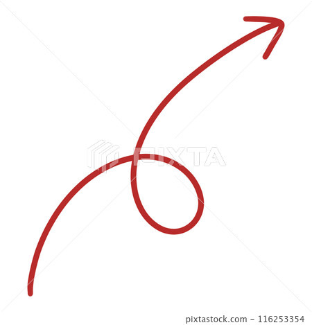 Red Curved Arrow illustration Curve Arrow Wave Arrow Wavy Arrow Design 116253354