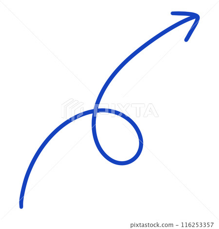 Blue Ink Curved Arrow illustration Curve Arrow Wave Arrow Wavy Arrow Design 116253357