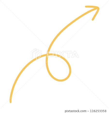 Yellow Curved Arrow illustration Curve Arrow Wave Arrow Wavy Arrow Design 116253358