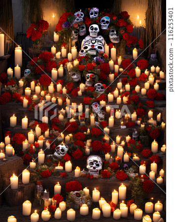 Mexican celebration honoring deceased loved ones. Mexican celebration honoring deceased loved ones. 116253401