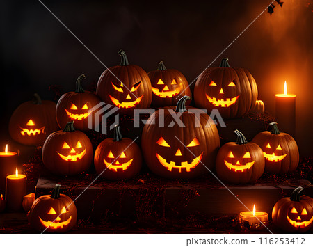 Hyper realistic dark cinematic UHD K Halloween 116253412