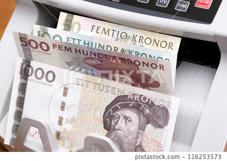 Swedish crown in the counting machine 116253573