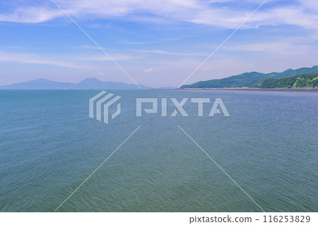 The view from the roadside station coastline, illuminated by a clear blue sky (Shimoamida-cho, Uto City) "Uto Marina Okoshikikan" 116253829
