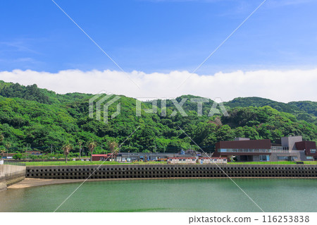從道之站海岸眺望晴朗的藍天(宇土濱海好色館)(宇土市下密田町) 從道之站海岸眺望晴朗的藍天(宇土濱海好色館)(宇土市下密田町) 116253838