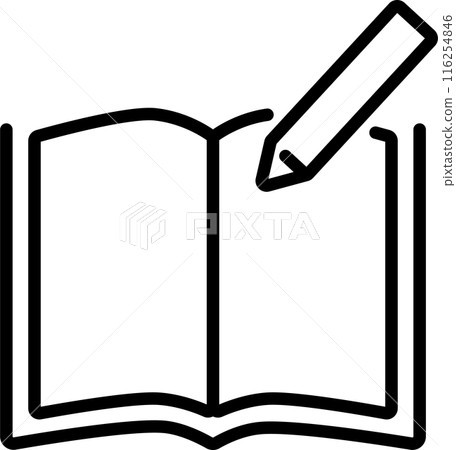 pencil and book icon pencil and book icon 116254846