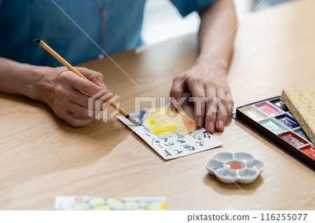 Senior woman postcard picture letter Senior woman postcard picture letter 116255077