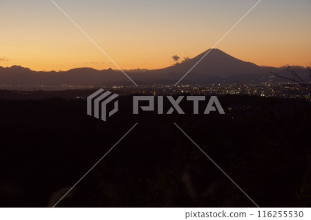 Evening view of Mount Fuji from Katsugami Observatory 116255530