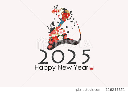 New Year's card with snake character (New Year's calligraphy material) New Year's card with snake character (New Year's calligraphy material) 116255851