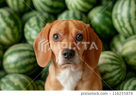 很多西瓜和狗人工智慧生成的圖像 很多西瓜和狗人工智慧生成的圖像 116255878