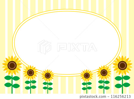 夏天向日葵和可愛的框架背景 16 116256213