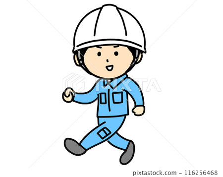 Walking worker man Walking worker man 116256468