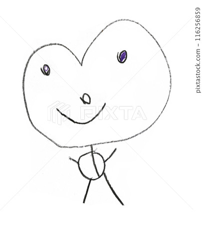 Crayon Kids Hand Drawn Black Child Isolated on White Background. Crayon Kids Hand Drawn Black Child Isolated on White Background. 116256859