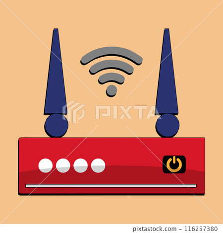 Wifi internet icon in comic style, Wifi router icon cartoon vector 116257380