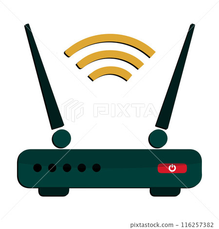 Wifi internet icon in comic style, Wifi router icon cartoon vector 116257382