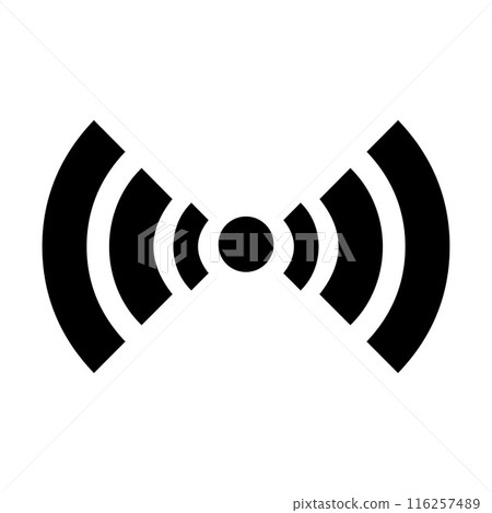 Collection of stock vector images depicting symbols and icons related to wireless Wi-Fi connectivity, including Wifi signal symbols and an internet 116257489