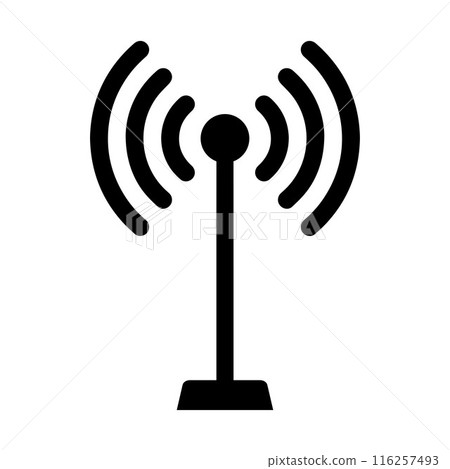 Collection of stock vector images depicting symbols and icons related to wireless Wi-Fi connectivity, including Wifi signal symbols and an internet 116257493