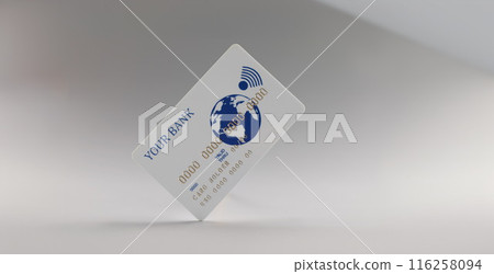 Personal plastic credit card, way for cashless contactless payment, digital carrier Personal plastic credit card, way for cashless contactless payment, digital carrier 116258094