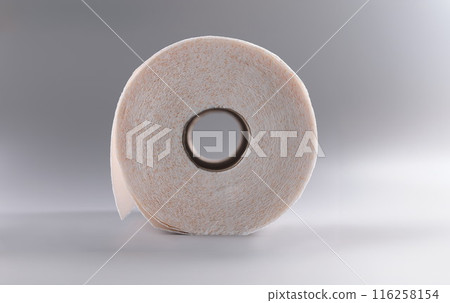 White roll of soft toilet paper, clean tissue for personal hygiene 116258154