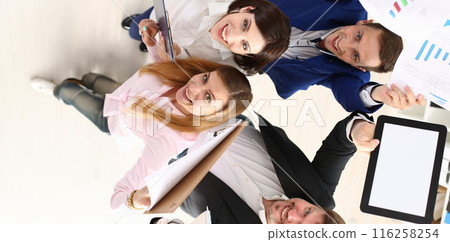 Happy team celebrate end of project, successful contract, good presentation Happy team celebrate end of project, successful contract, good presentation 116258254