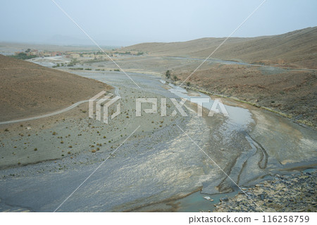The scenery at the bend of the Ouergha River during dry season. The scenery at the bend of the Ouergha River during dry season. 116258759