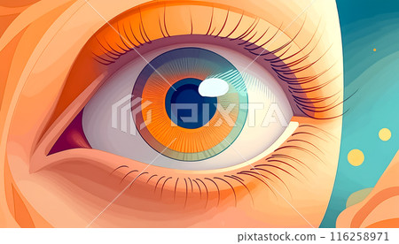 CG插圖眼睛的特寫圖像插圖 116258971