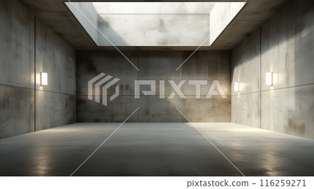 Concrete futuristic interior with ambient lighting 116259271