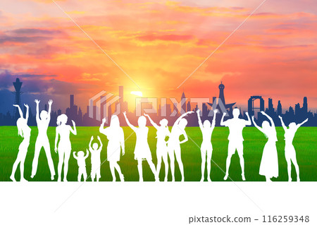 Image of Osaka city and people 116259348