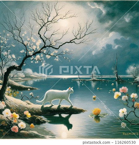 水邊的花和貓 116260530