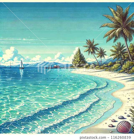 Sea and sandy beach 116260839
