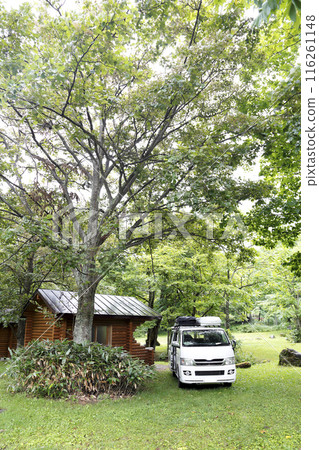 Auto camping site Shaded bungalows 116261148