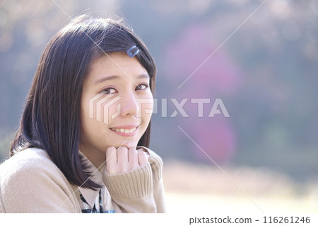 Smiling high school student copy space 116261246