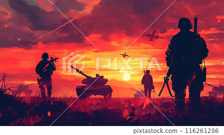 Soldiers are activating with silhoutte design 116261286