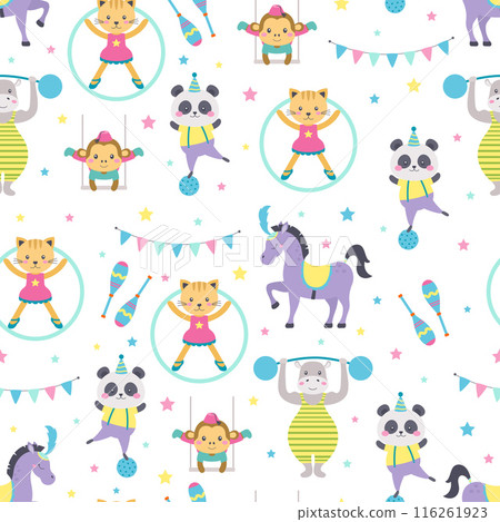 cartoon circus seamless pattern cartoon circus seamless pattern 116261923